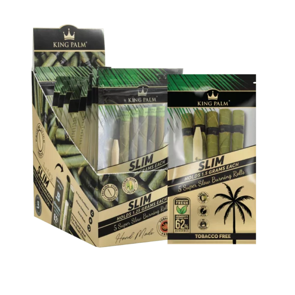 King Palm Slim 5pk w/ Boveda - Display of 15