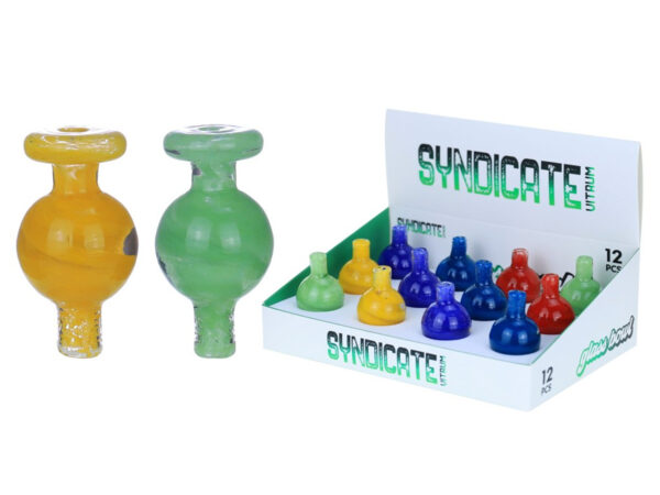 Syndicate Vitrum Dots and Lines Bubble Carb Cap - Assorted 12 ct.