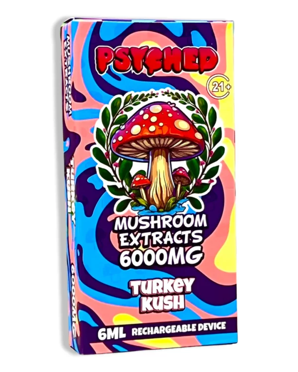 Psyched 6ml Mushroom Disposable Vape - Turkey Kush - 5 ct. Display