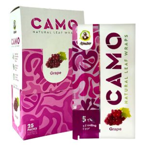 Camo King Size Flavored Rolling Papers - 24 ct. - Grape