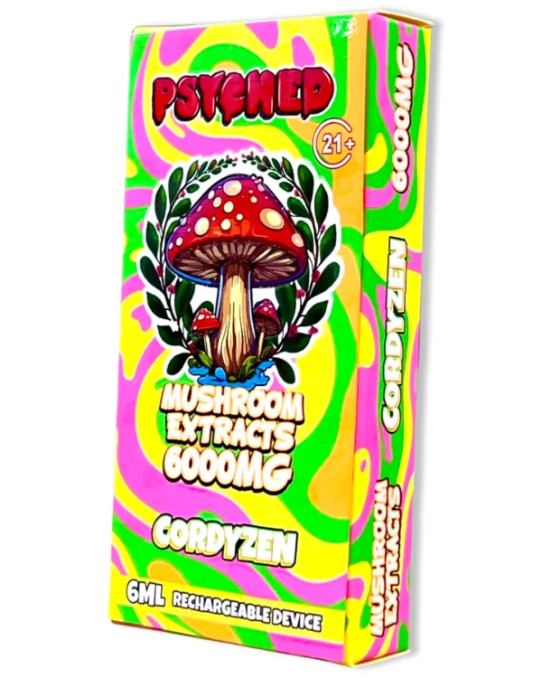 Psyched 6ml Mushroom Disposable Vape - Cordyzen- 5 ct. Display