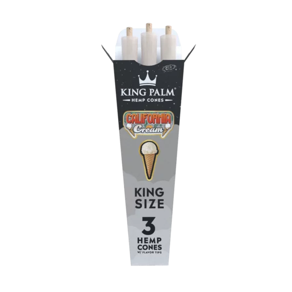 King Palm Hemp Cones California Cream - King Size - 3 pk. - 30 ct. Display