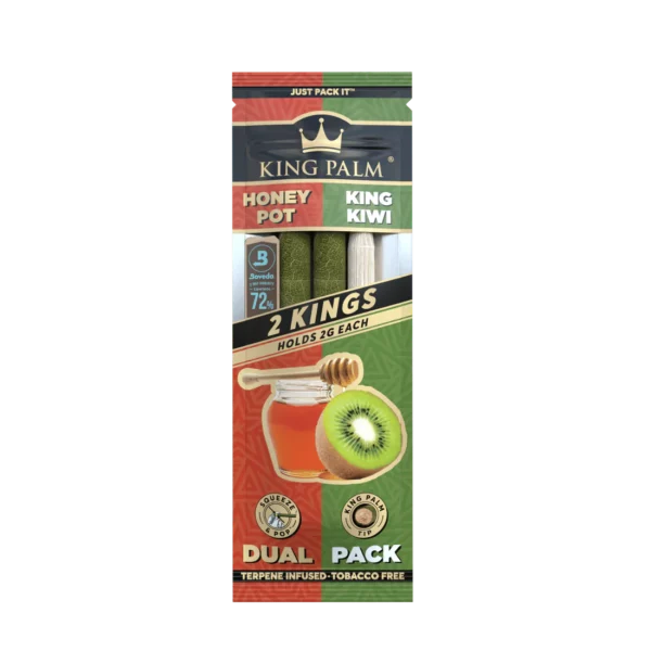 King Palm 2pk King - Honey & Kiwi - Display of 20