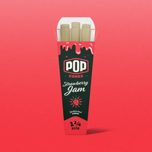 Pop Cones 1.25 - 6 pk. - Strawberry Jam - 24 ct. Display