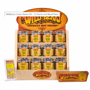 Wildberry Cones Starter Kit - 12 Scents and Wood Rack