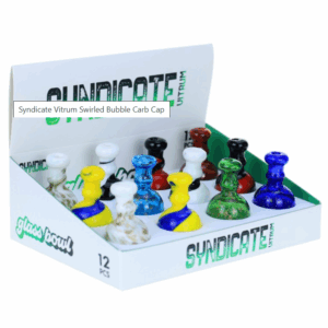 Syndicate Vitrum Color Swirled BubbleCarb Cap - Assorted 12 ct. Display