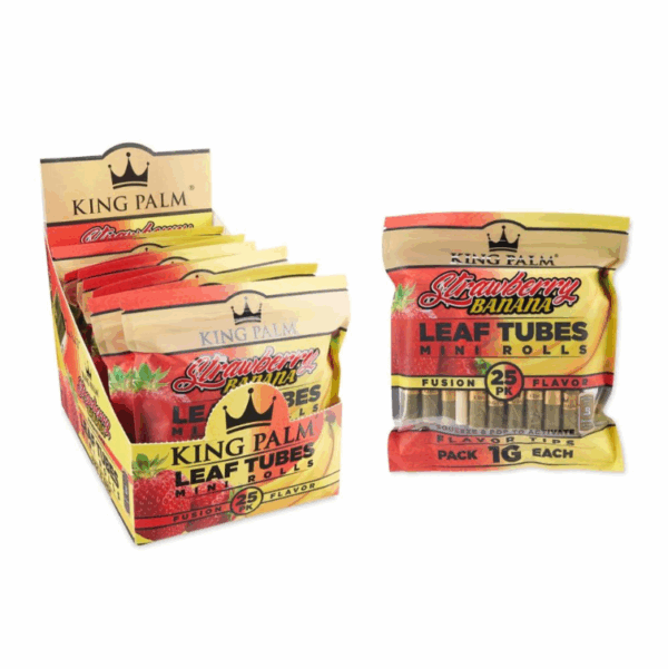 King Palm 25pk Mini - Strawberry Banana - Display of 8
