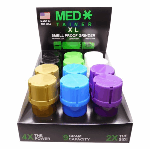 MedTainer 40 Dram XL Storage Container- Solid Assorted - 12 ct. Display