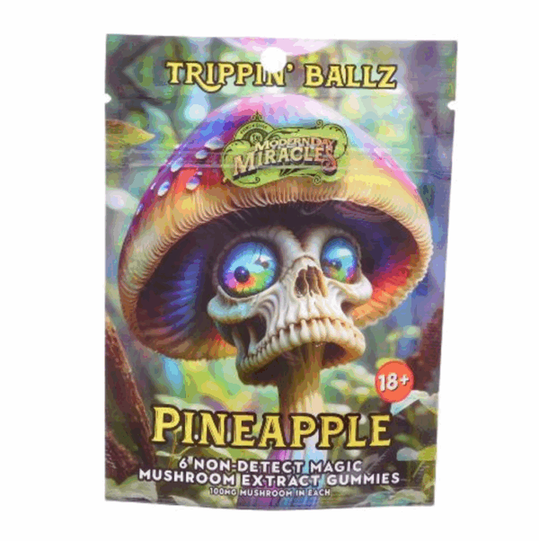 Trippin' Ballz Mushroom Extract Gummies - Pineapple - 6 piece
