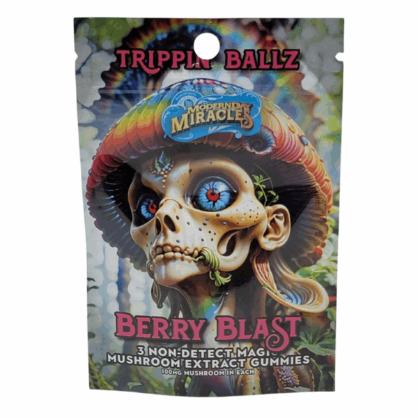 Trippin' Ballz Mushroom Extract Gummies - Berry Blast - 3 piece