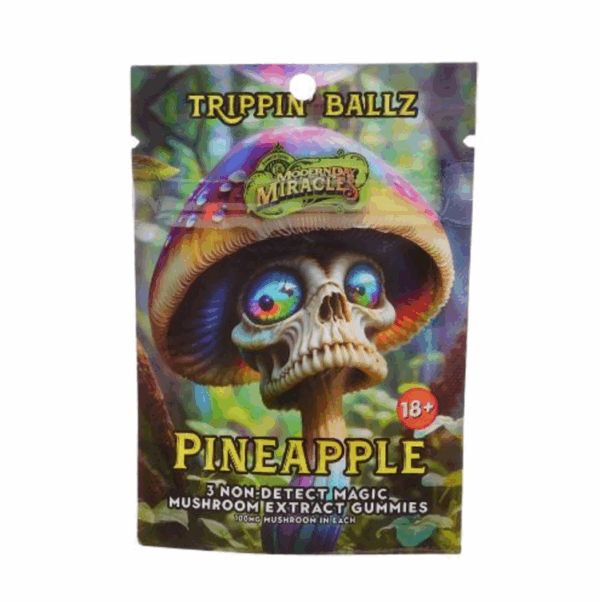 Trippin' Ballz Mushroom Extract Gummies - Pineapple - 3 piece