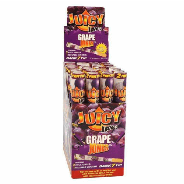 Juicy Jay's Cones w/ Wood Tip - Grape Jones - 24 ct. Display