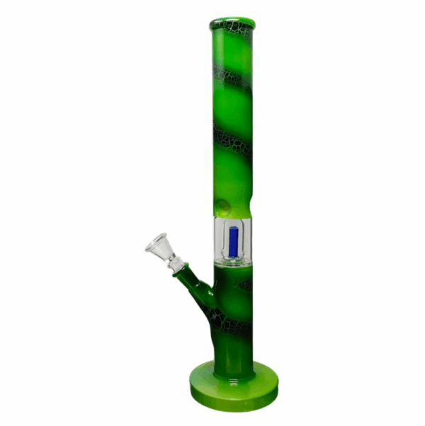 14" Painted Single Dome Perc Straight Tube Water Pipe - Assorted