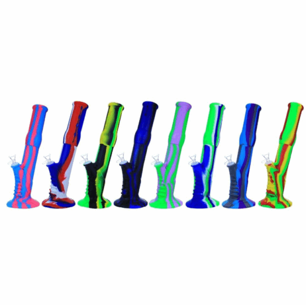 13.5" Slanted Silicone Water Pipe - Assorted Mixed Colors