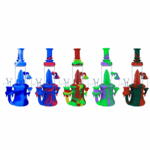 9" Silicone Rocket Water Pipe with Glass - Assorted Mixed Colors