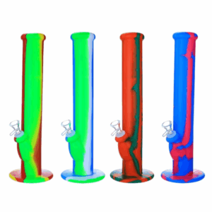 14" Straight Tube Silicone Water Pipe -Assorted Mixed Colors