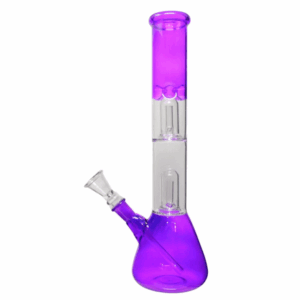 12" Painted Double Dome Perc Beaker Water Pipe - Assorted