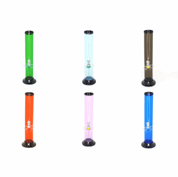 Acrylic Pull Slide Water Pipe 12" Straight (2" Diameter) - Assorted