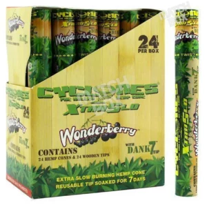 Cyclones XtraSlo Hemp Cones - Wonderberry - 24 ct. Display