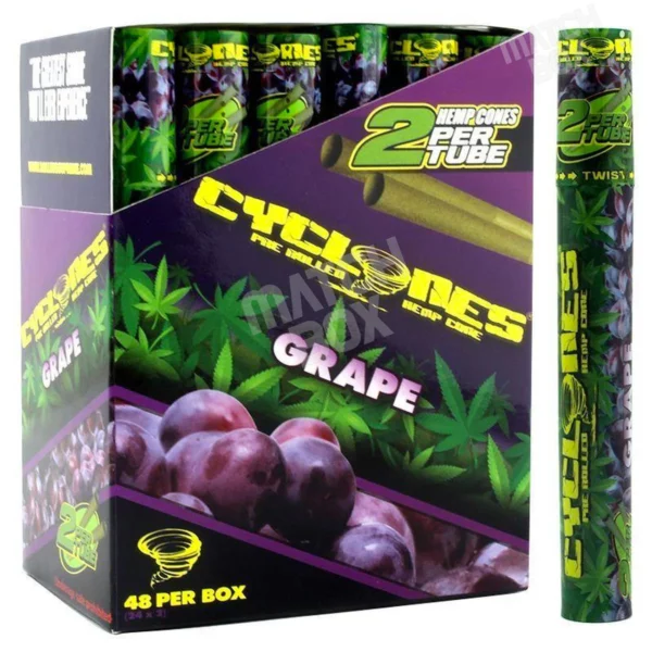 Cyclones Hemp Cones - Grape - 24 ct. Display