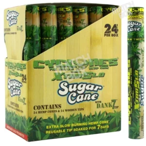Cyclones XtraSlo Hemp Cones - Sugar Cane - 24 ct. Display
